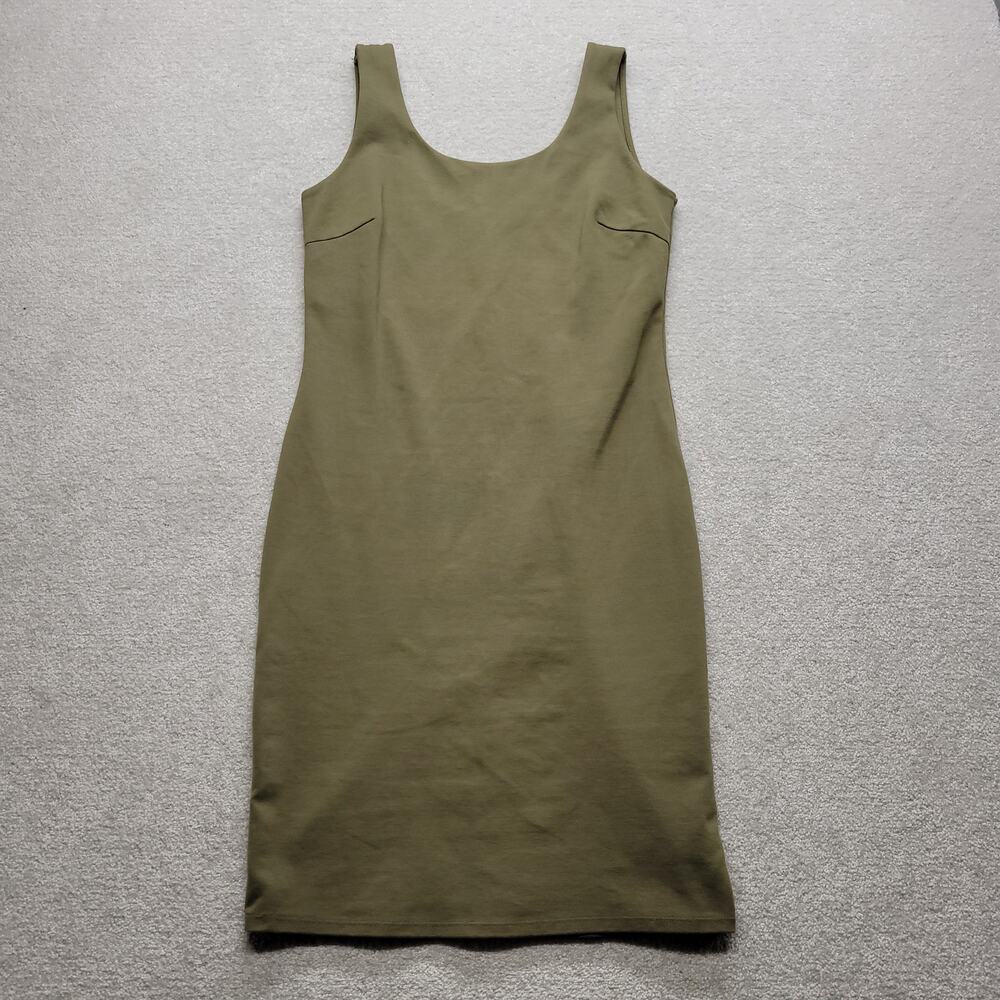 Shinestar Olive Green Bodycon Midi Dress Womens Large Sleeveless Stretch NWT